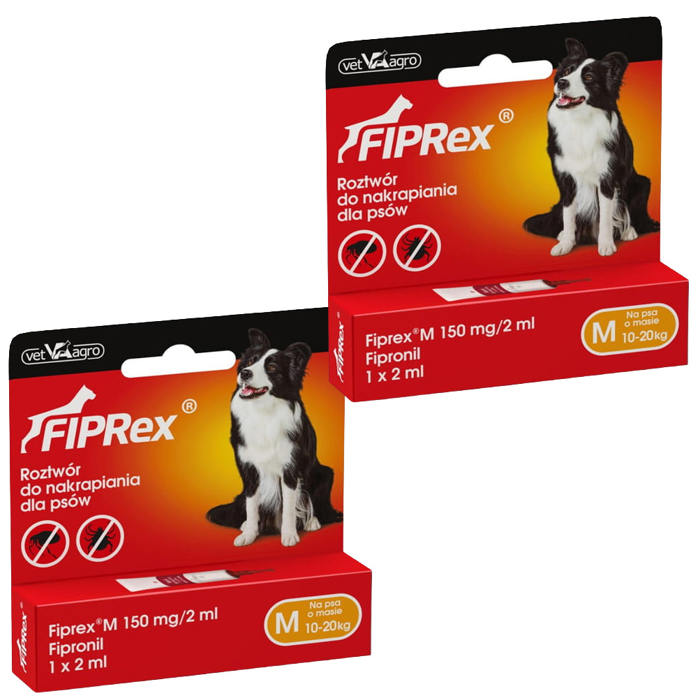 Fiprex M KROPLE na Pchły Kleszcze dla Psa 10-20kg 2x2ml